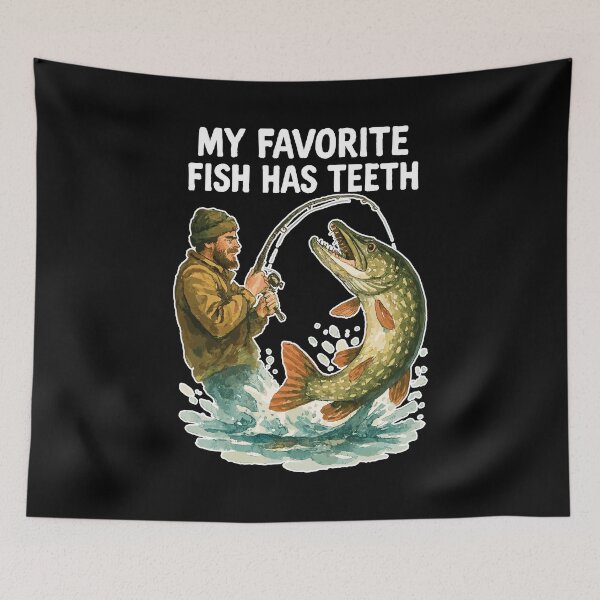 Item preview, Angler Pike Watercolor – My favorite fish has teeth designed and sold by Pineapple-Tree.