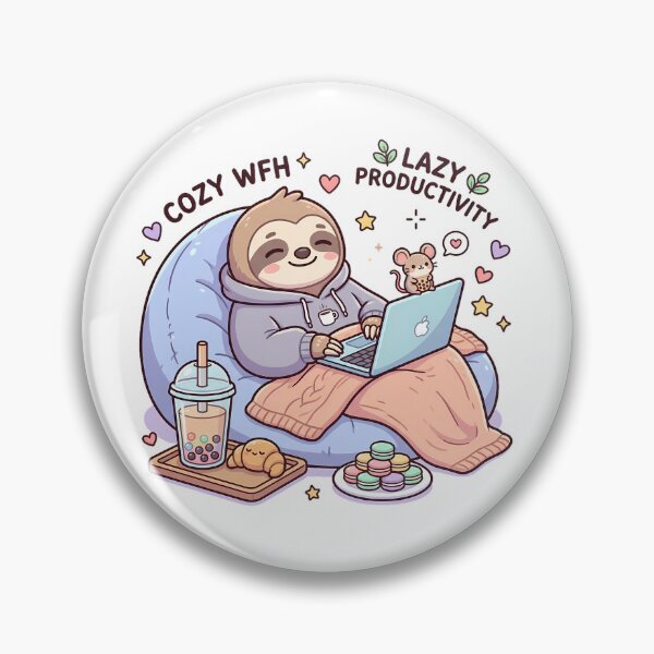 Item preview, Cute Lazy Sloth with Laptop designed and sold by MzulhilmiZam.