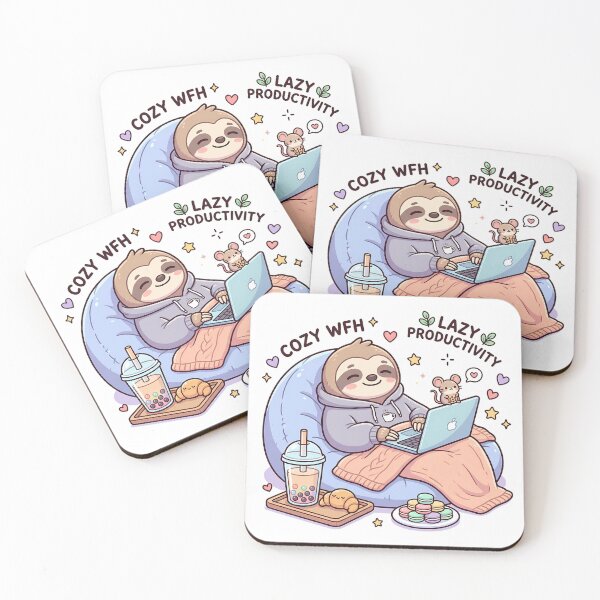 Item preview, Cute Lazy Sloth with Laptop designed and sold by MzulhilmiZam.