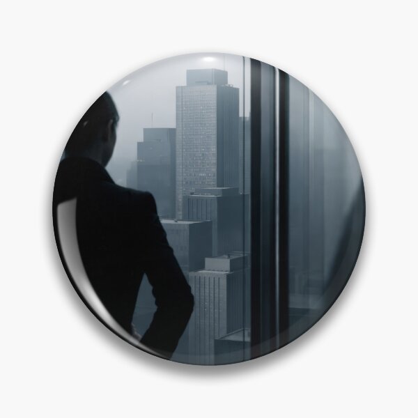 Item preview, Woman Silhouette Foggy City Window Dark Thriller Poster designed and sold by Cine8.