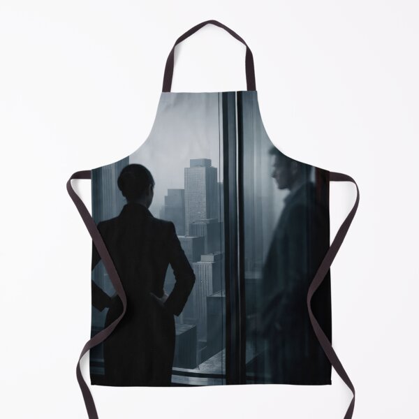 Item preview, Woman Silhouette Foggy City Window Dark Thriller Poster designed and sold by Cine8.