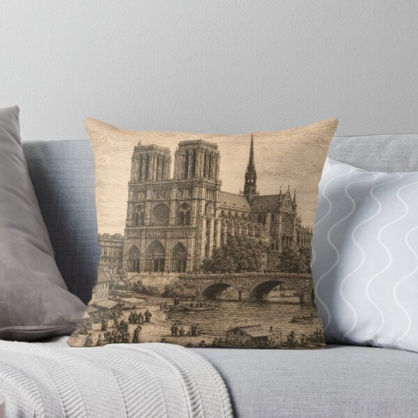 Item preview, Notre-Dame Cathedral Vintage Illustration | Gothic Architecture Art | World Cathedrals Series designed and sold by LinePlatePress.