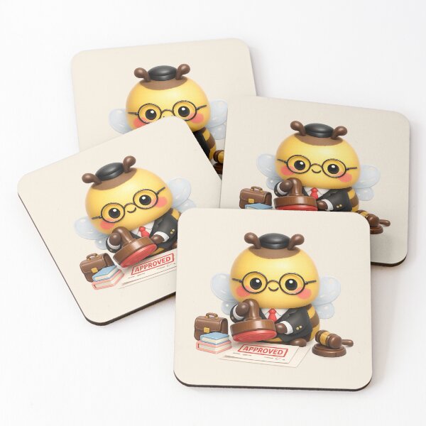 Item preview, Cute Bee Lawyer Stamping Approved | Kawaii 3D Office Art designed and sold by Moons Studio.