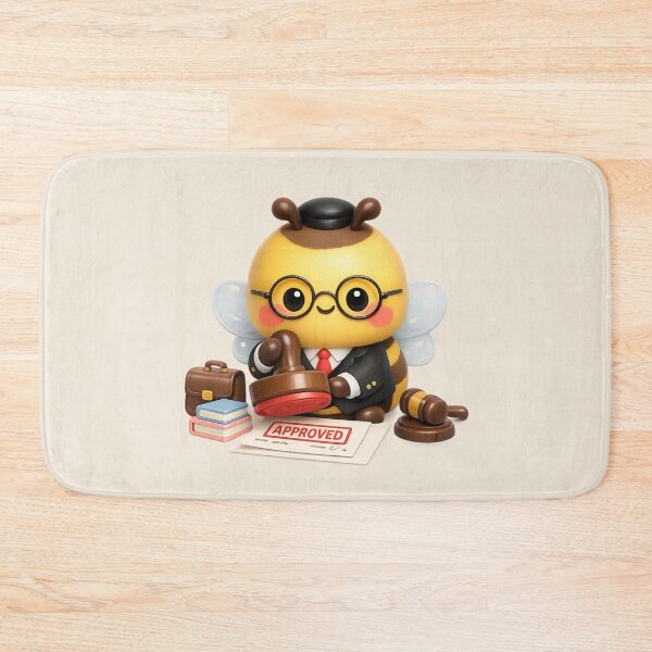 Item preview, Cute Bee Lawyer Stamping Approved | Kawaii 3D Office Art designed and sold by Moons Studio.