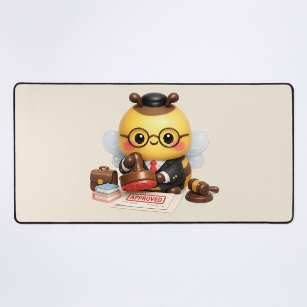 Item preview, Cute Bee Lawyer Stamping Approved | Kawaii 3D Office Art designed and sold by Moons Studio.