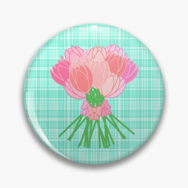 Item preview, Big Tulip Bouquet on plaid mint designed and sold by CreaTwinkles.