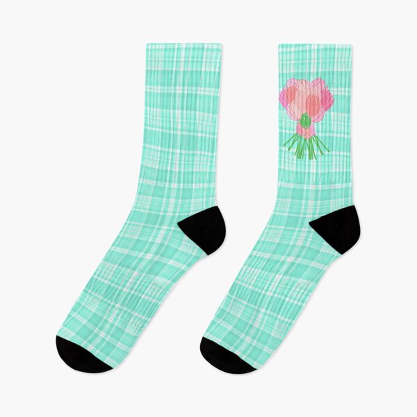 Item preview, Big Tulip Bouquet on plaid mint designed and sold by CreaTwinkles.