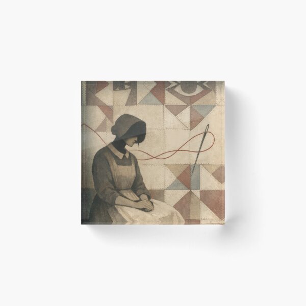 Item preview, Victorian Woman Quilt Needle Red Thread Mystery Poster designed and sold by Cine8.