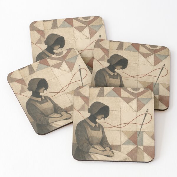 Item preview, Victorian Woman Quilt Needle Red Thread Mystery Poster designed and sold by Cine8.