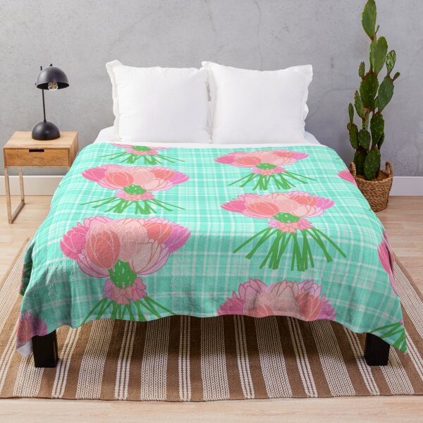Item preview, Big Tulip Bouquet on plaid mint designed and sold by CreaTwinkles.