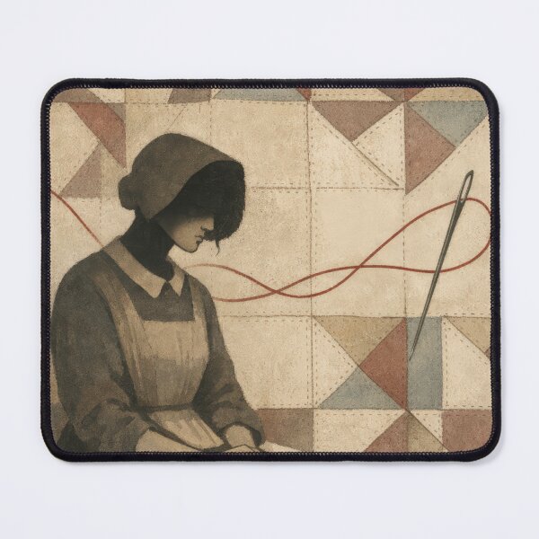 Item preview, Victorian Woman Quilt Needle Red Thread Mystery Poster designed and sold by Cine8.