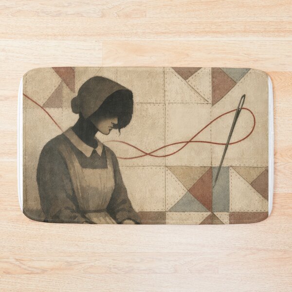 Item preview, Victorian Woman Quilt Needle Red Thread Mystery Poster designed and sold by Cine8.