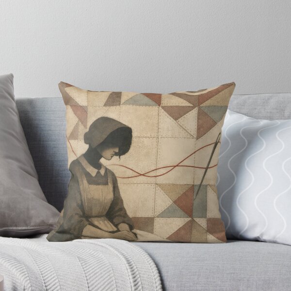 Item preview, Victorian Woman Quilt Needle Red Thread Mystery Poster designed and sold by Cine8.