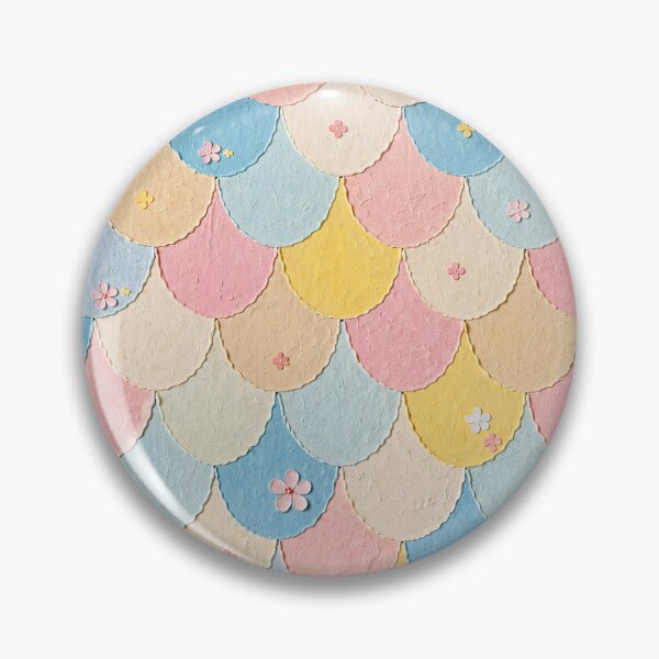 Item preview, Pastel Fish Scales & Paper Flowers Pattern designed and sold by mittie101.