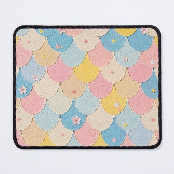 Item preview, Pastel Fish Scales & Paper Flowers Pattern designed and sold by mittie101.