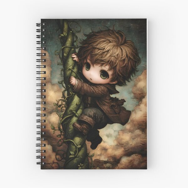 Item preview, Grimm Chibi Jack and the Beanstalk – Giant Cloud Castle Fairytale Art designed and sold by InkAndGloom.