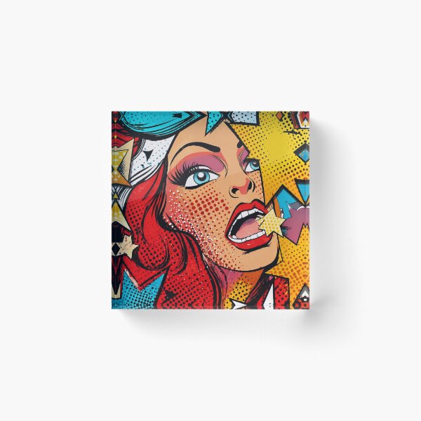 Item preview, Pop Art Comic Girl Explosion- Retro Vintage Halftone Style Woman Face designed and sold by Apocryphalwar.
