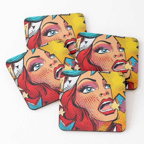 Item preview, Pop Art Comic Girl Explosion- Retro Vintage Halftone Style Woman Face designed and sold by Apocryphalwar.