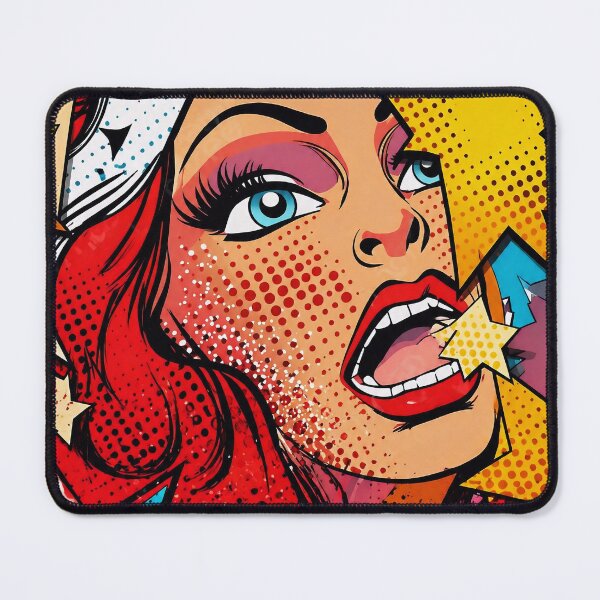 Item preview, Pop Art Comic Girl Explosion- Retro Vintage Halftone Style Woman Face designed and sold by Apocryphalwar.