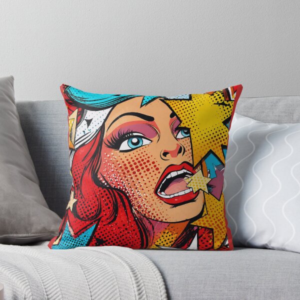 Item preview, Pop Art Comic Girl Explosion- Retro Vintage Halftone Style Woman Face designed and sold by Apocryphalwar.