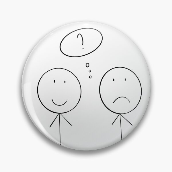 Item preview, Simple Stick Figure Emotions - Happy vs Sad Minimalist Drawing designed and sold by a23ax.