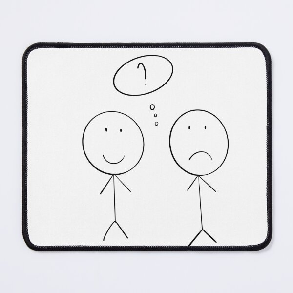 Item preview, Simple Stick Figure Emotions - Happy vs Sad Minimalist Drawing designed and sold by a23ax.