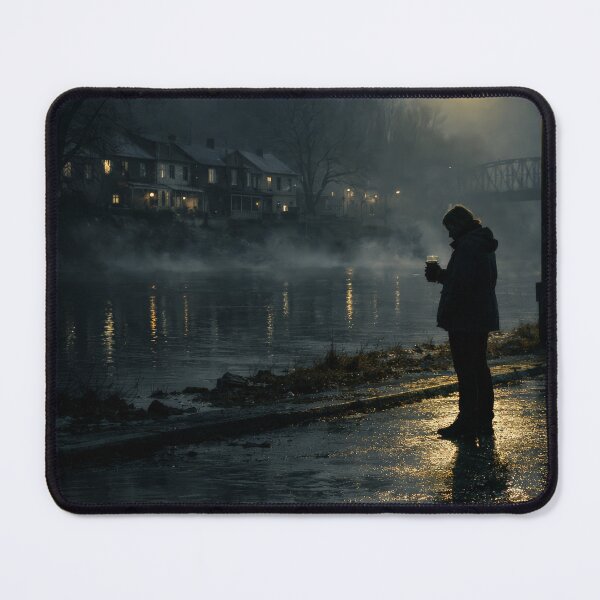 Item preview, Foggy Night River Silhouette Detective Drama Series Poster designed and sold by Cine8.