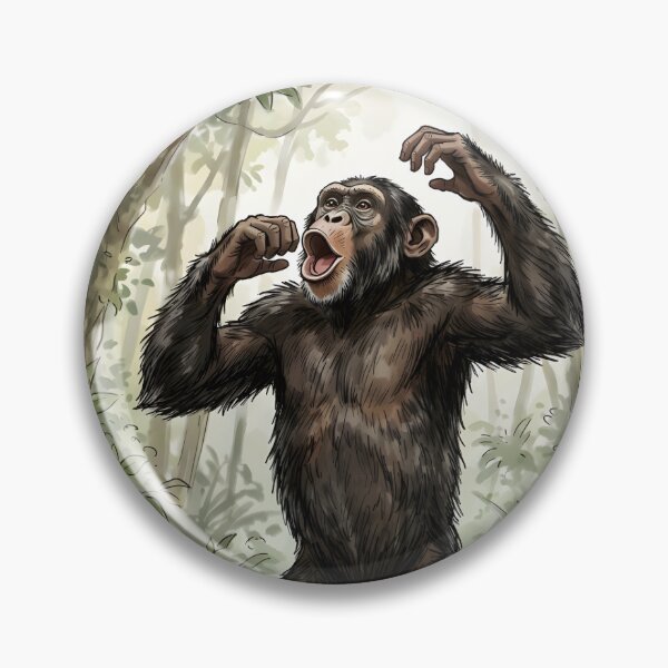 Item preview, Chimpanzee Pan Troglodytes Congo Africa Rainforest Illustration designed and sold by RubisLeaf.