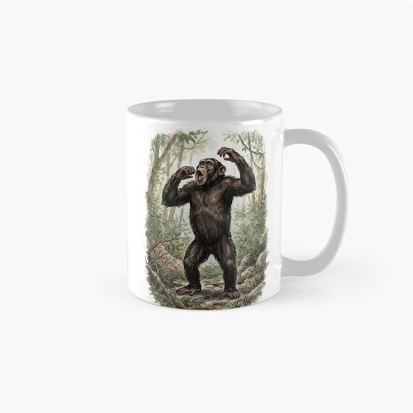 Item preview, Chimpanzee Pan Troglodytes Congo Africa Rainforest Illustration designed and sold by RubisLeaf.