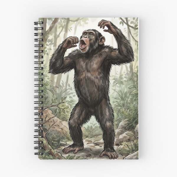 Item preview, Chimpanzee Pan Troglodytes Congo Africa Rainforest Illustration designed and sold by RubisLeaf.