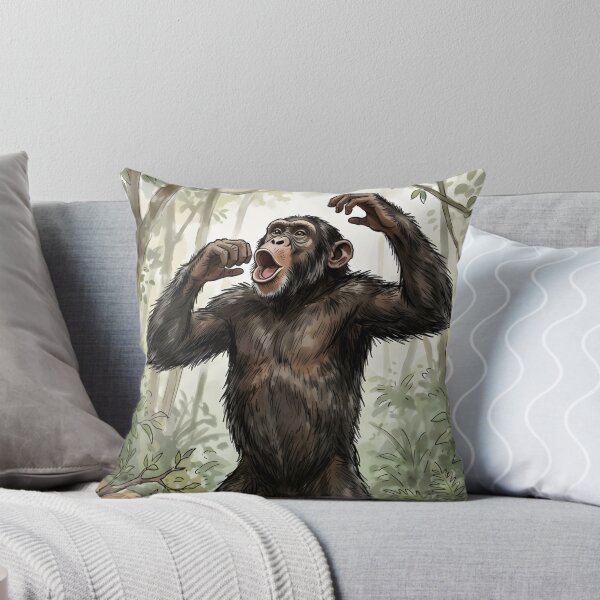 Item preview, Chimpanzee Pan Troglodytes Congo Africa Rainforest Illustration designed and sold by RubisLeaf.