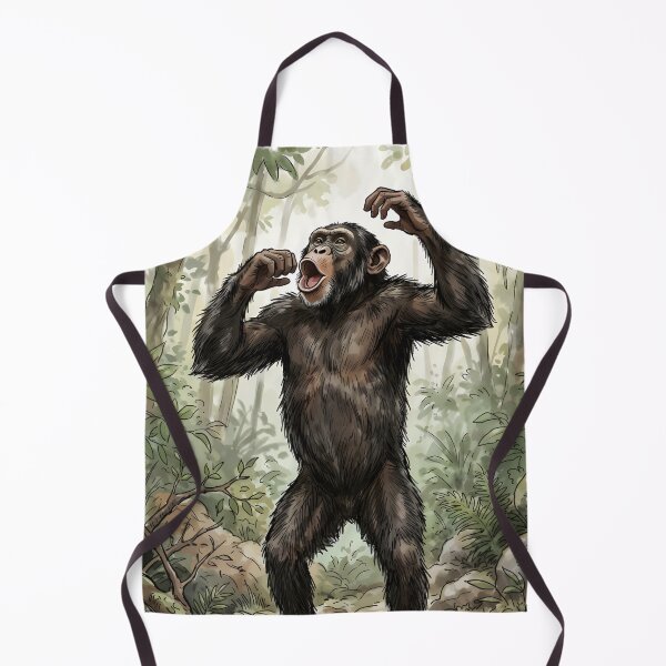 Item preview, Chimpanzee Pan Troglodytes Congo Africa Rainforest Illustration designed and sold by RubisLeaf.