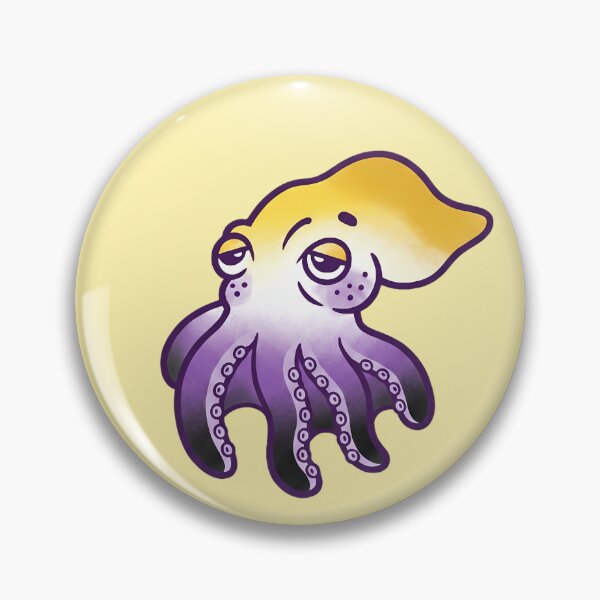 Item preview, Cute Non-Binary Pride Octopus - Grumpy LGBTQ+ Cephalopod designed and sold by Cannaxes Studio.