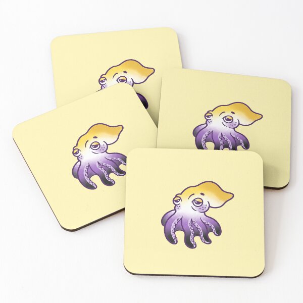 Item preview, Cute Non-Binary Pride Octopus - Grumpy LGBTQ+ Cephalopod designed and sold by Cannaxes Studio.