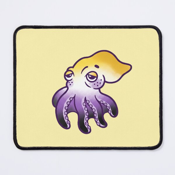 Item preview, Cute Non-Binary Pride Octopus - Grumpy LGBTQ+ Cephalopod designed and sold by Cannaxes Studio.