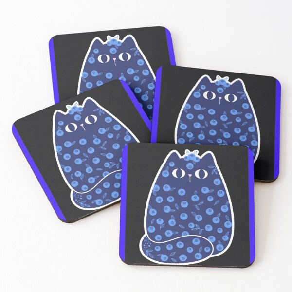 Item preview, Chunky Blueberry Scandinavian Folk Cat designed and sold by ZunZunArt.