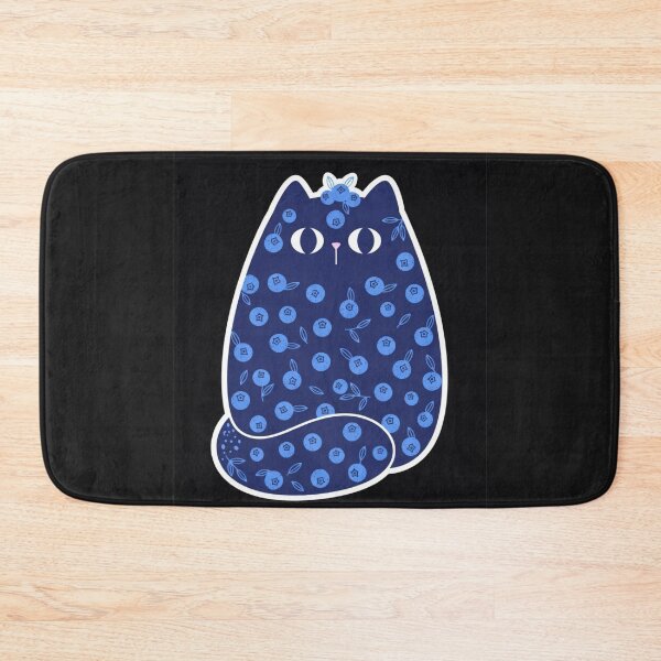 Item preview, Chunky Blueberry Scandinavian Folk Cat designed and sold by ZunZunArt.