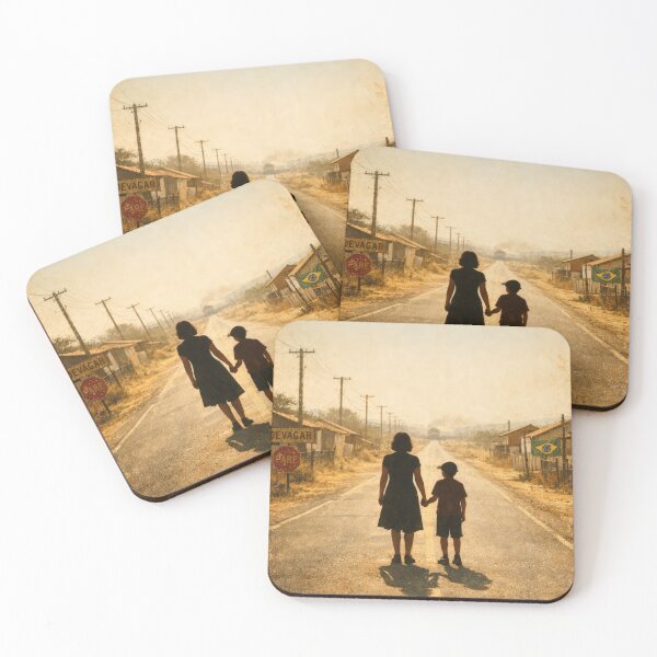 Item preview, Woman Child Holding Hands Brazilian Road Vintage Poster designed and sold by Cine8.