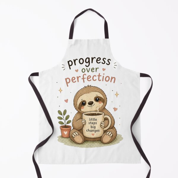 Item preview, Progress Over Perfection – Cute Sloth Motivational Cozy Design designed and sold by InkWanderStudio.