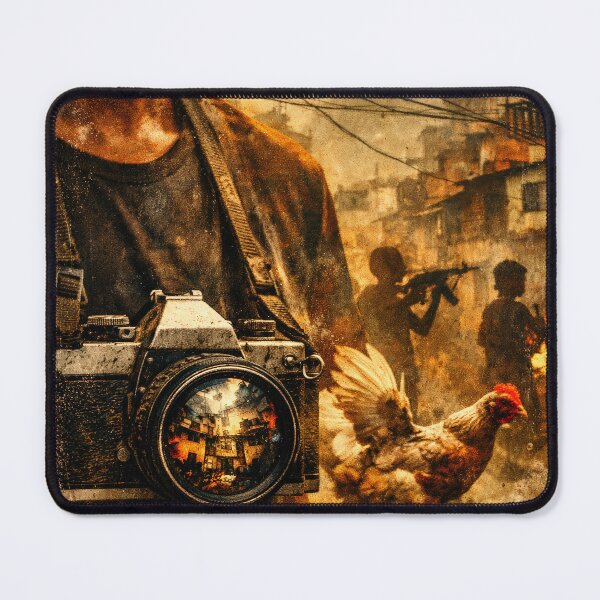 Item preview, Gritty Favela Camera Rio Chaos Brazilian Cinema Poster designed and sold by Cine8.