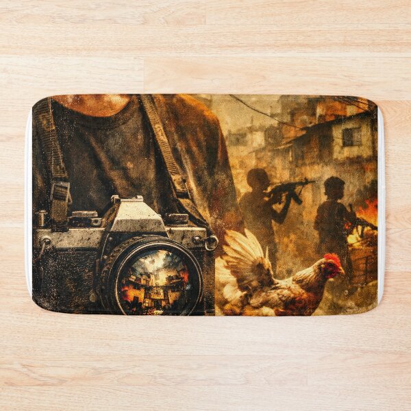 Item preview, Gritty Favela Camera Rio Chaos Brazilian Cinema Poster designed and sold by Cine8.