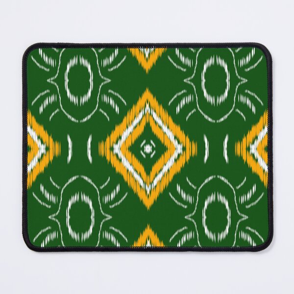 Item preview, Seamless Ikat Geometric Pattern with Green and Gold Diamond Motifs designed and sold by Oabnourza012.
