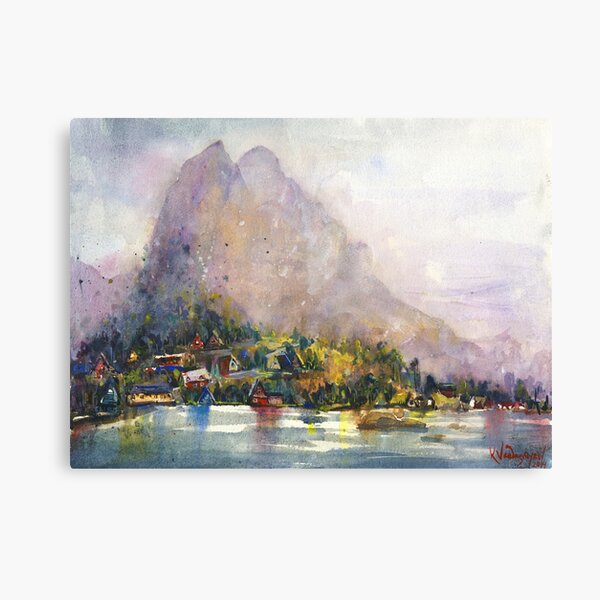 Norway Watercolors Canvas Print