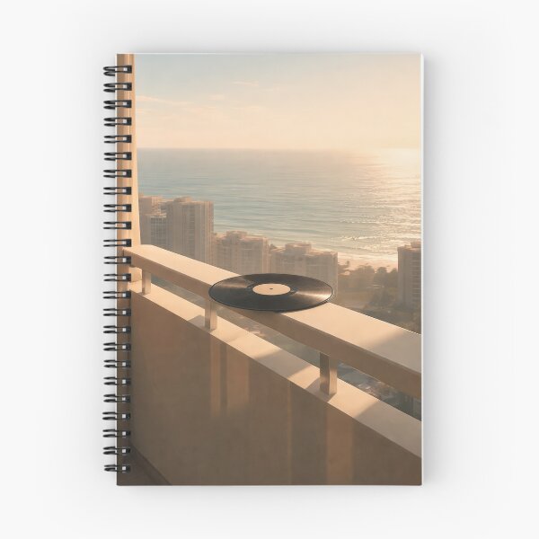 Item preview, Vinyl Record Balcony Ocean Sunset Golden Hour Poster designed and sold by Cine8.