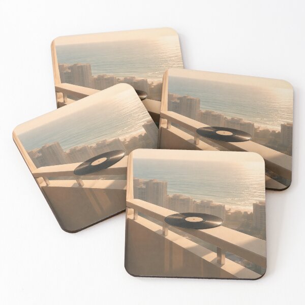 Item preview, Vinyl Record Balcony Ocean Sunset Golden Hour Poster designed and sold by Cine8.
