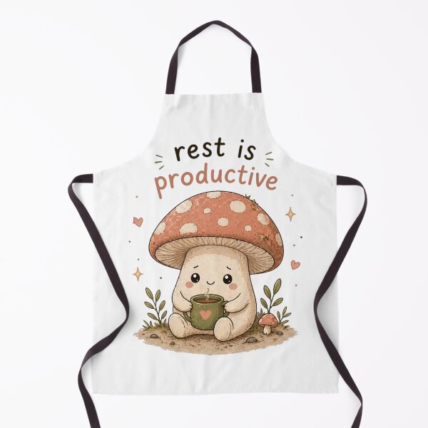Item preview, Rest Is Productive – Cozy Mushroom Self Care Cute Design designed and sold by InkWanderStudio.