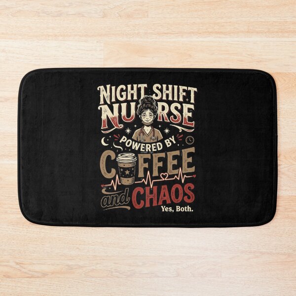 Item preview, Funny ICU Nurse – Powered by Coffee and Chaos Night Shift RN designed and sold by Im-Ara.