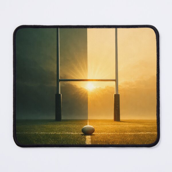 Item preview, Rugby Goal Posts Sunset Field Dramatic Sports Poster designed and sold by Cine8.