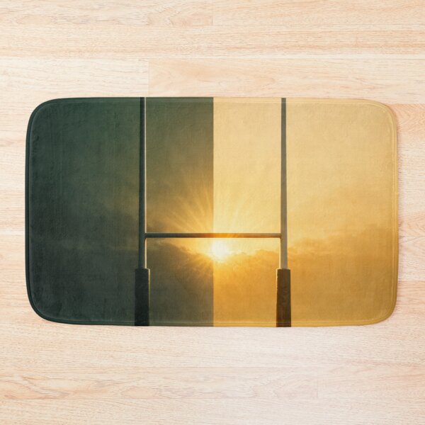 Item preview, Rugby Goal Posts Sunset Field Dramatic Sports Poster designed and sold by Cine8.