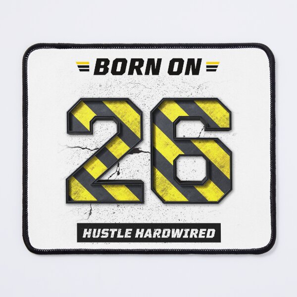 Item preview, Born on 26th Shirt – Hustle Hardwired Graphic Tee, Birthday Date Shirt, Streetwear Design designed and sold by amareshdas008.